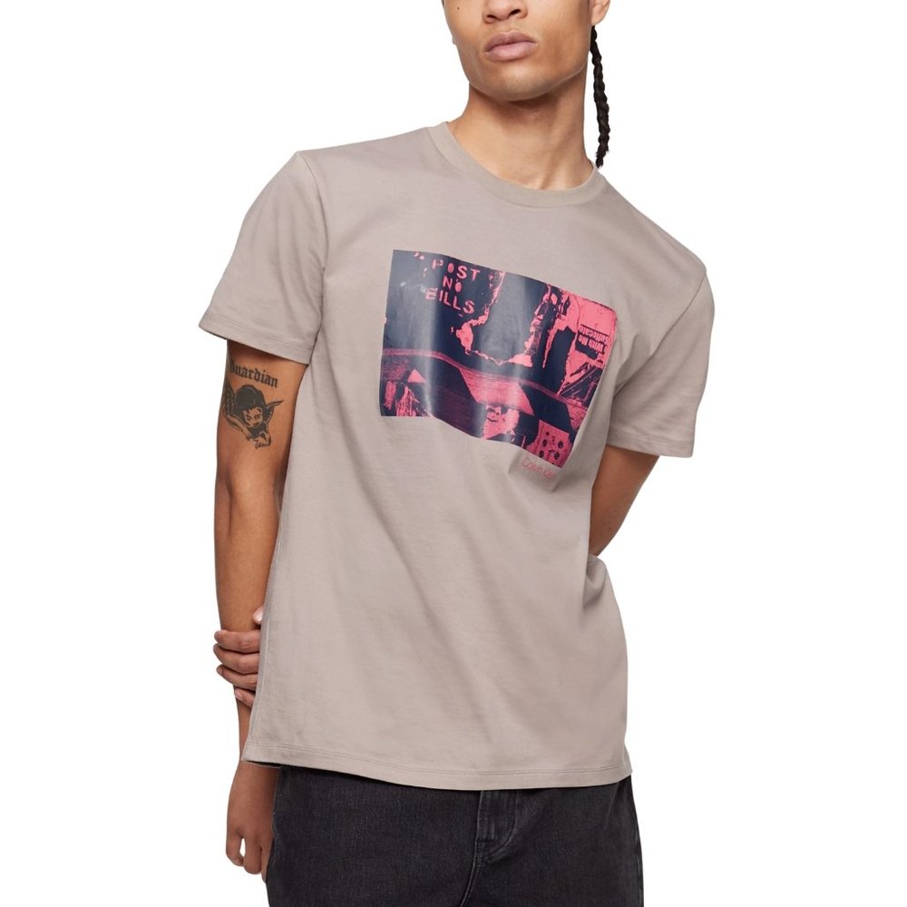 Calvin Klein 40HM85703 Men's Building Cityscape Graphic Medium M - Gray Dawn $40